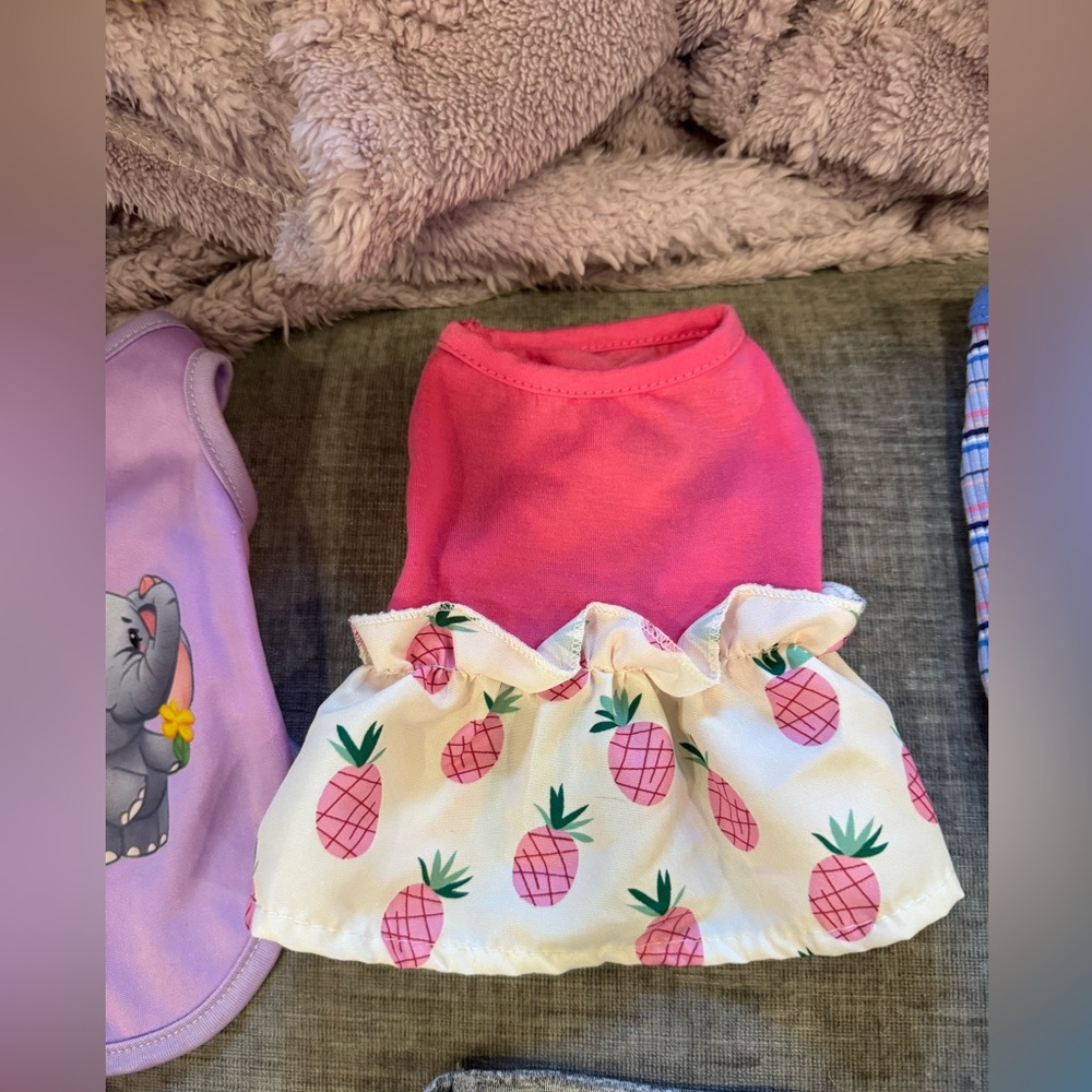 Pink and White Pineapple Dog Dress